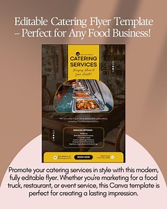 Editable Catering Flyer Template | Food & Drinks Menu | Event Catering Marketing | Canva Flyer | Restaurant Promotion | Instant Download - Etsy Canada