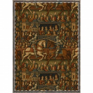 Medieval Knight Jousting Tapestry: Woven Rustic Home Decor - Etsy