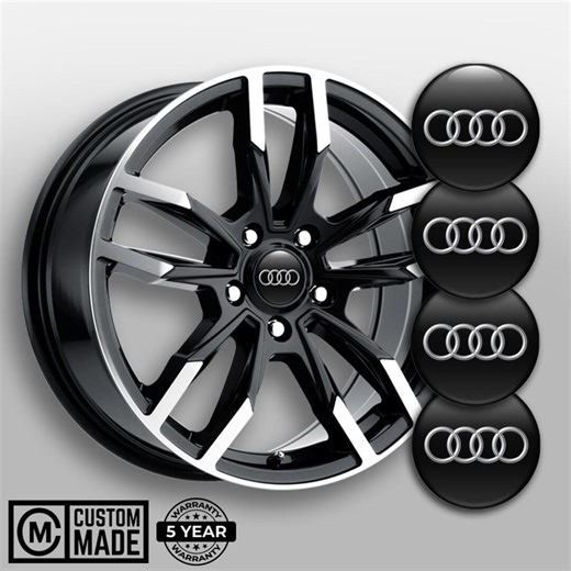 AUDI Logo Wheel Center Cap Stickers: Domed Resin Decals (set of 4, Multiple Styles) - Etsy