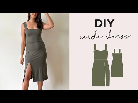 DIY Midi Dress + Sewing Pattern | Easy and Quick Project ✨