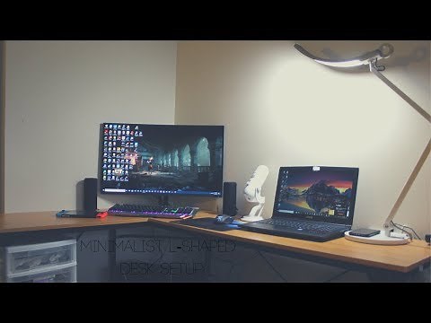 My New Minimalist L-Shape Desk Setup Tour! (BQ)