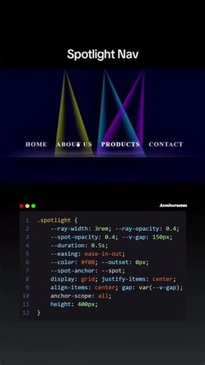 Spotlight Navigation Bar using HTML, CSS and JavaScript