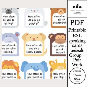 9 Speaking Prompts "How often?" Printable ESL pair and group work cards