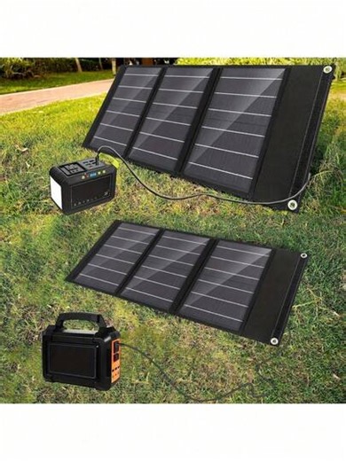 2-in-1 tragbare Solarpanel-Ladegerät, faltbar, 30-50W Ausgang, USB-Anschluss, universelles Laden, 36V Spannung, Solarladung für Handys und Zubehör, reisefreundlich | SHEIN