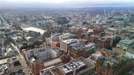 Glasgow Scotland: 12th Feb 2026: Glasgow Central Station and Union Street drone point of view, taken a few weeks before the fire