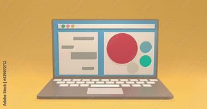 3D laptop video. Messenger window. Laptop browser animation. 3d laptop screen animation. Computer. Digital marketing icon. stock footage