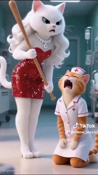 Clever Nurse #kitten #cutecat #aigenerated #catstories #aistory