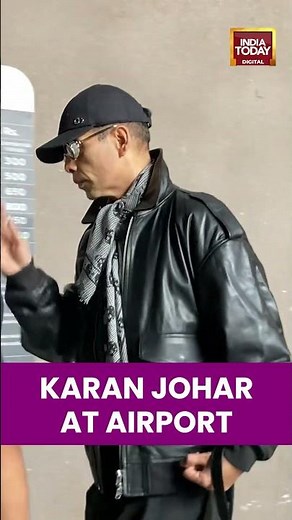 #karanjohar Arrives at #airport in All-Black Outfit with Skull Print Scarf | India Today