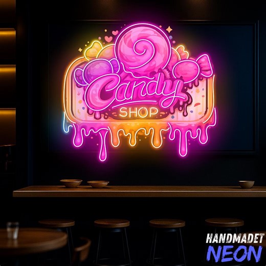 Candy Dripping Neon Sign for Candy Store Decor, Lollipop Led Light, Custom Neon Sign, Candy Shop Wall Decor, Dessert Bar Decor - Etsy