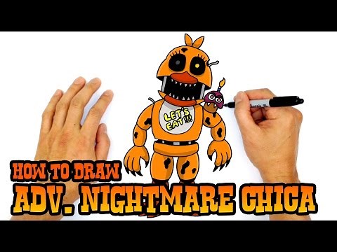 How to Draw Adventure Nightmare Chica | FNAF World