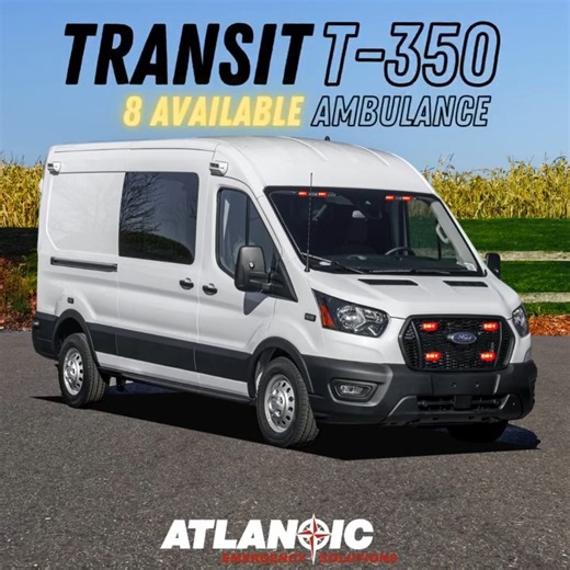 2.5K views · 14 reactions | We have eight ambulances loaded with standard features, available for immediate delivery. Built on the Ford Transit T-350 mid-roof chassis, you can be running calls in no time! For details, contact Peggy Lawyer at plawyer@atlanticemergency.com | Atlantic Emergency Solutions | Facebook