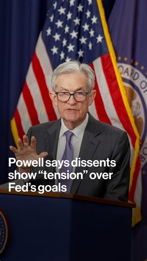 The Federal Open Market Committee voted 9-3 Wednesday to lower the benchmark federal funds rate by a quarter point. Chair Jerome Powell said the two goals of the Fed are "a bit in tension" https://bloom.bg/4a5Olul | Bloomberg Television