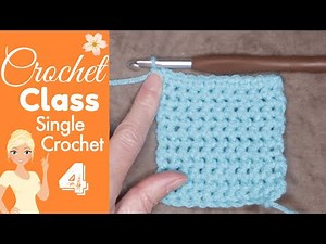Single Crochet Stitch Tutorial 🧶 How to Crochet for Beginners 🐌 Slow Motion 👉 CROCHET CLASS 4