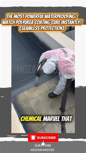 The MOST Powerful Waterproofing! Watch Polyurea Coating Cure Instantly! #viral #civilengineering