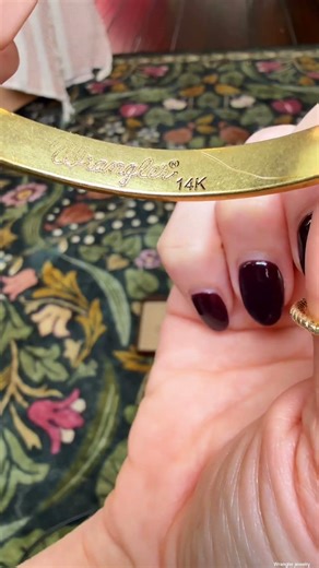 Wrangler Cuff Bracelet 14k gold stamping on the interior of the bracelet with the Wrangler logo