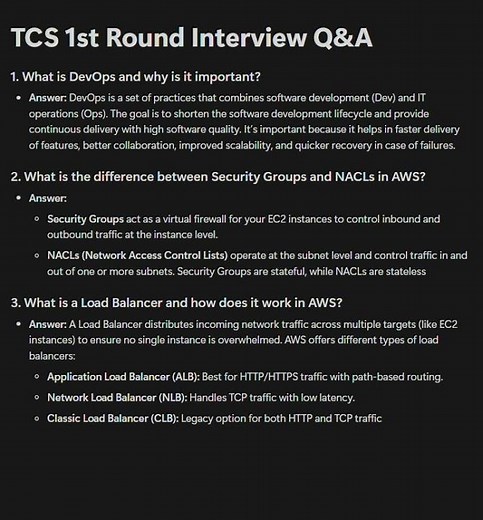 TCS First Round Interview Questions: AWS & DevOps | Crack Your TCS DevOps Interview 2024