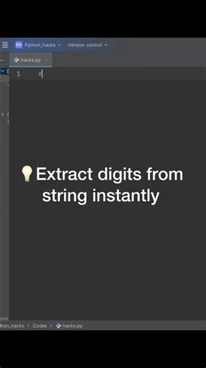 Extract digits from any string instantly! 🔢 #shorts #python #learnpython #pythontutorial #ai