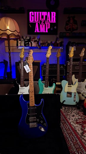Guitar2amp on Instagram: "🎸 LSL Saticoy Custom 💙 Cobalt Metallic Blue Sparkle Alder body 🌳 🔥 5A flame roasted quartersawn maple neck Pure eye candy with serious tone. Sparkle, feel, vibe — this one’s special ✨🎶 At Guitar2Amp. #LSL #LSLSaticoy #BoutiqueGuitar #SparkleFinish #guitar2amp"
