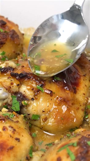 Oven Baked Chicken Thighs. This is one of those dinners my family never gets tired of and the crispy skin always wins. Recipe link in comments 👇 | JoCooks