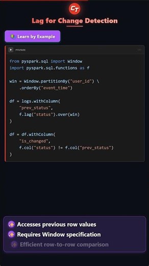Using lag Function for Change Detection