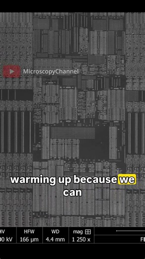 CPU in optical vs electron microscope #microscope #science #intel #technology