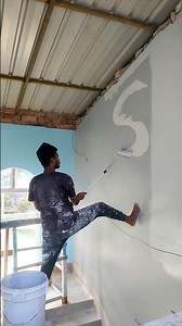 Wall painting final coat paints smooth finishing putty atwork colour code 8337 #shorts #painting