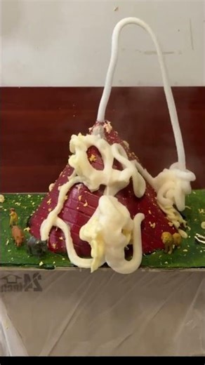 Make a model of a volcanic eruption