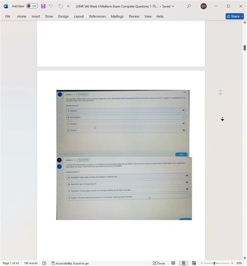 NR 546 Week 4 Midterm Exam Complete Questions Actual Exam Examplify #proctored_exams
