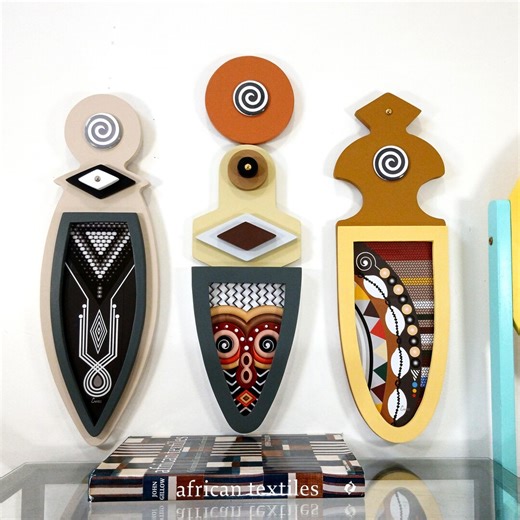 Modern African Wall Art: Afrocentric Geometric Tribal Pattern Wooden Framed Print - Etsy