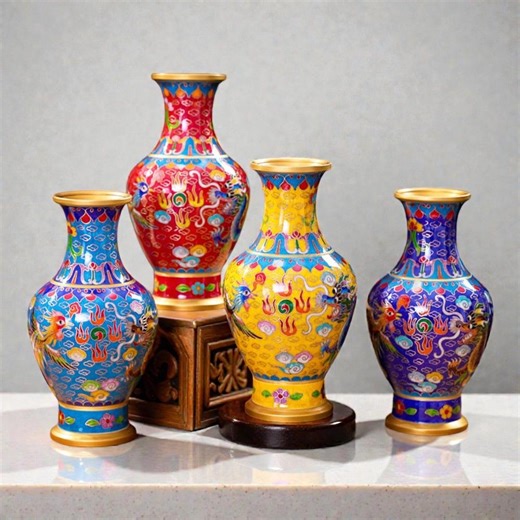 Handmade Cloisonné Enamel Vase, Decorative Brass Art Vase, Home Decor Gift - Etsy