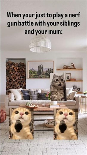 Nerf battles with mom around