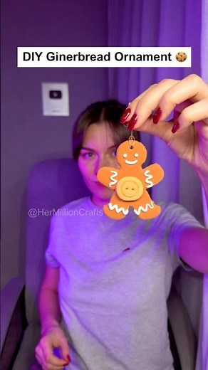 DIY Ginerbread Ornament 🍪 Cute Air Clay Christmas Decoration #diy #christmas #craft