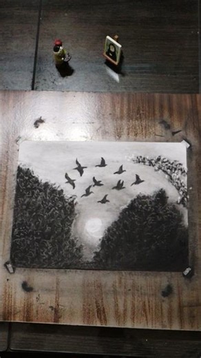 The Birds: Charcoal Drawing