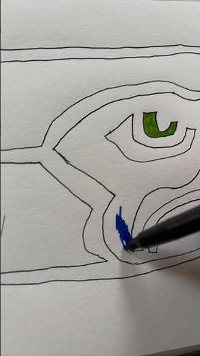 Seattle Seahawks logo art short #2026art #nfl #handdrawn #nflart