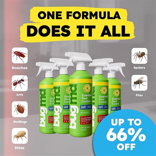 ⭐⭐⭐⭐⭐ “This is an amazing product! It does everything it says it will...kill bugs instantly! I have been able to get my bed bug problem under control, where everything else I have tried just did not work. After spending upwards of $4K, I am very pleased with BugMD!” – Sheri C. Thousands of Americans rely on BugMD’s breakthrough Essential Pest Control concentrate to kill bedbugs in a household approved and effective way. ✅ Unique formula using potent, plant-powered formula ✅ Kills by contact, wor