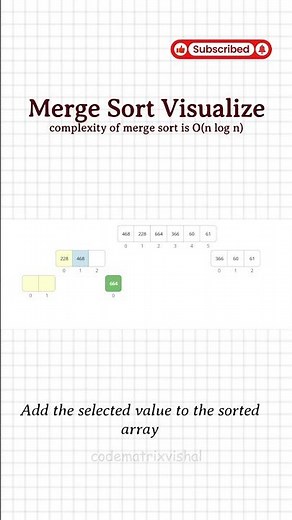 Merge Sort Explained Using Array | Divide and Conquer Sorting Algorithm | DSA Shorts