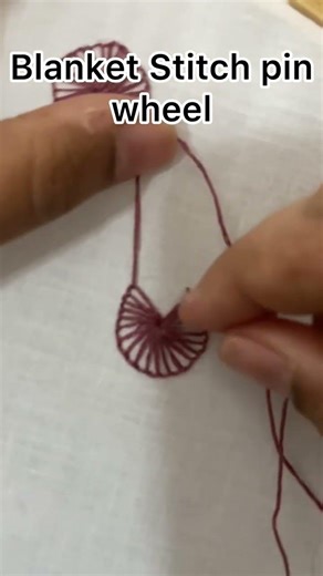 Step by step embroidery tutorial-Blanket stitch pin wheel #handembroidery #trending