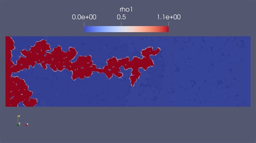 格子Boltzmann-油水两相多孔介质驱替（LBM-SC【伪势多组分】）