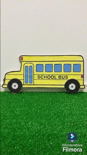 How to make mini cardboard school bus 🚌 | Wheels on the bus