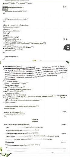 Class 10 english 1st unit test question 2026 || class 10 english 1st unit test 2026 suggestion