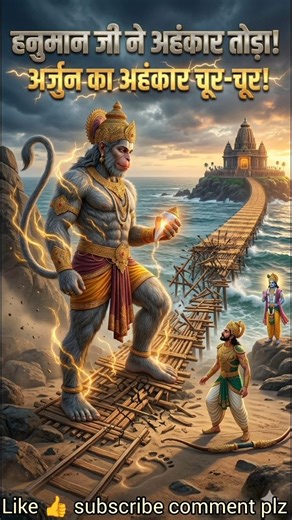 हनुमान जी ने तोड़ा अर्जुन का अहंकार।#hanuman #bhakti #inshot #shortvideo #shorts #arjun #ghamandi#om