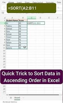 Quick Trick to Sort Data in Ascending Order in Excel #short #shorts #exceltech #exceltips