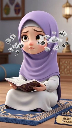 SHAHID RAYYAAN KHAN on Instagram‎: "Little Girl Says A‘ūdhu Billāhi Minash-Shayṭānir-Rajīm Before Reading Quran ❤😍✨ #allah #prophetmuhammadﷺ #cartoon #foryou #trending Assalamu Alaikum little Quran lovers! 📖🛡️ Watch this protective 32-second cartoon: A sweet Muslim girl sits to read Quran after Isha, feels distracting whispers in her mind, remembers the Sunnah, says “A‘ūdhu billāhi minash-shayṭānir-rajīm” (I seek refuge in Allah from the accursed Satan) firmly, instantly feels peace and focus