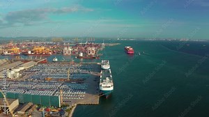 4K Resolution Car warehouse loading to Roll on Roll off Ship for Carrier to world market.