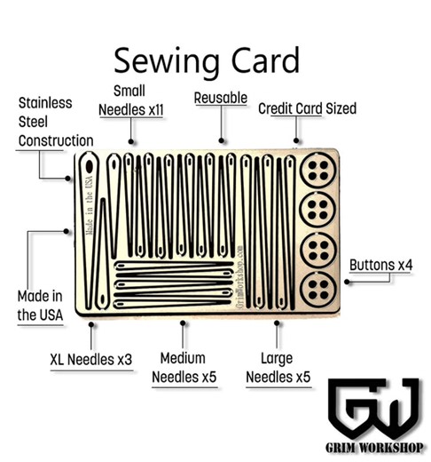Sewing Needle Card : Survival Sewing Kit