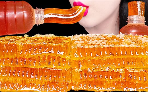Jane ASMR Honey Jelly, Honeycomb eating