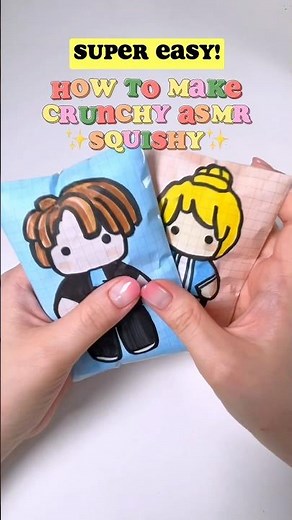 How to make crunchy paper squishy✨ easy DIY craft #asmr #paperdiy #roblox #cutegift