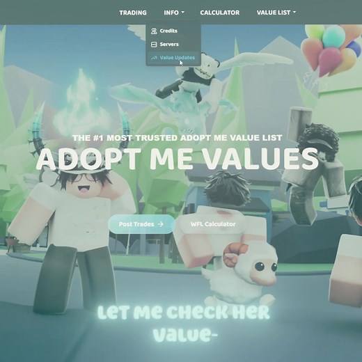 Have you ever wanted to see our values updating live just from our website? Check out this feature!… More to come on our website soon. Stay tuned 👀. #fyp #adoptme #roblox #amvgg #edit