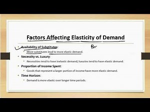 Elasticity of Demand , its types and factors affecting the elasticity of demand explained briefly