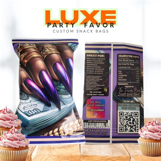 Luxury Party Favor Chip Bags | Custom Event Snack Bags | High End Party Favors | Personalized Treat Bags | Glam Event Decor - Etsy